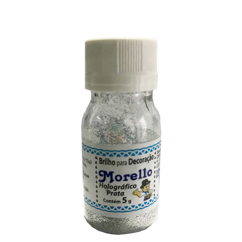 Brilho-Holografico-com-Glitter-Cor-Prata-5Gr---Morello Brilho-Holografico-com-Glitter-Cor-Prata-5Gr---Morello