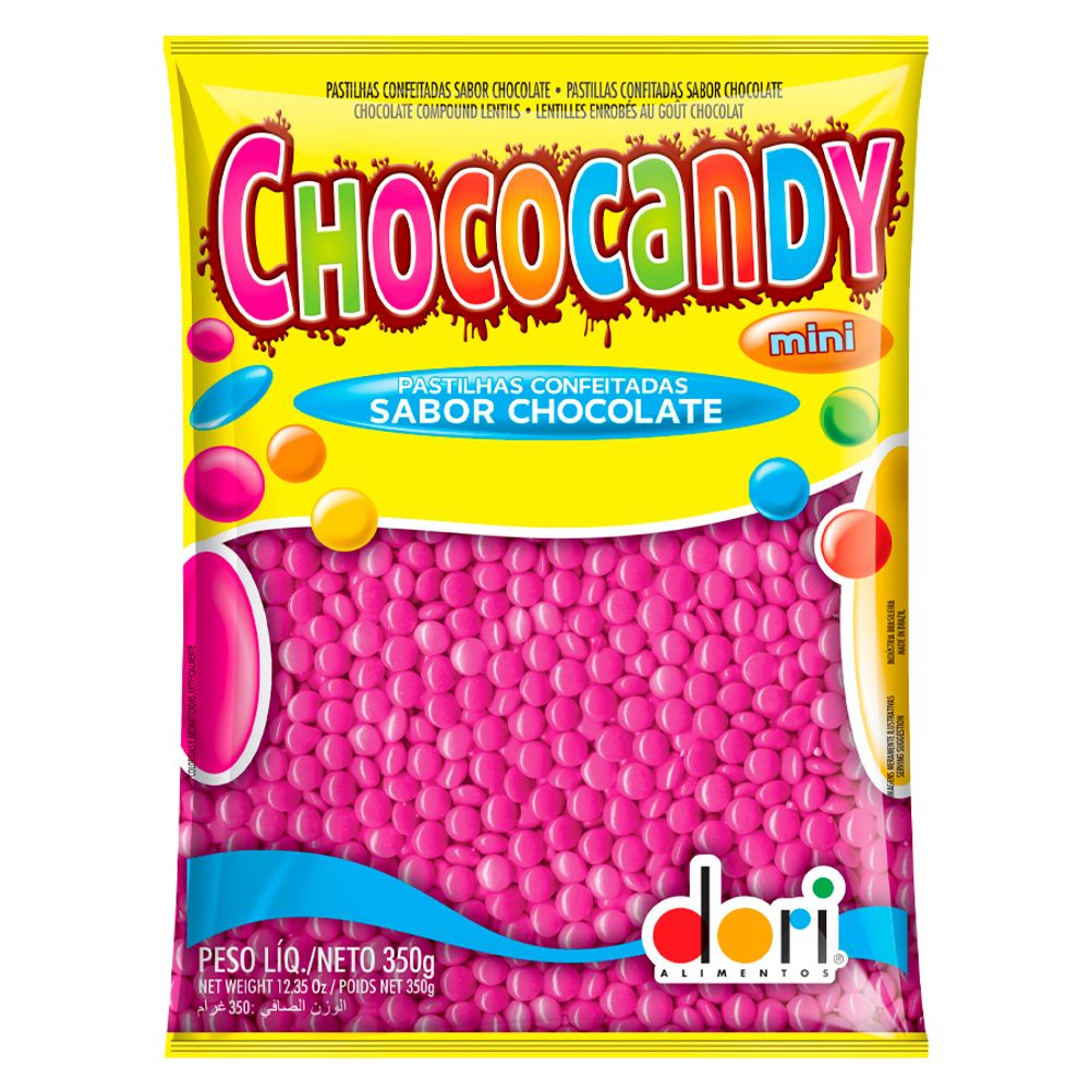 Mini-Confeitos-Chocolate-Cor-Rosa-Chococandy-350Gr---Dori Mini-Confeitos-Chocolate-Cor-Rosa-Chococandy-350Gr---Dori