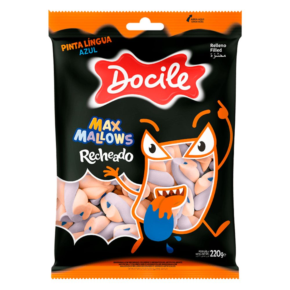 Maxmallows-Recheado-Pinta-Lingua-Azul-Halloween-220Gr---Docile Maxmallows-Recheado-Pinta-Lingua-Azul-Halloween-220Gr---Docile
