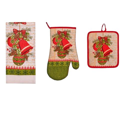 Kit-Pano-de-copa-Luva-e-Pegador-de-Panelas-Tema-Natal---Cromus