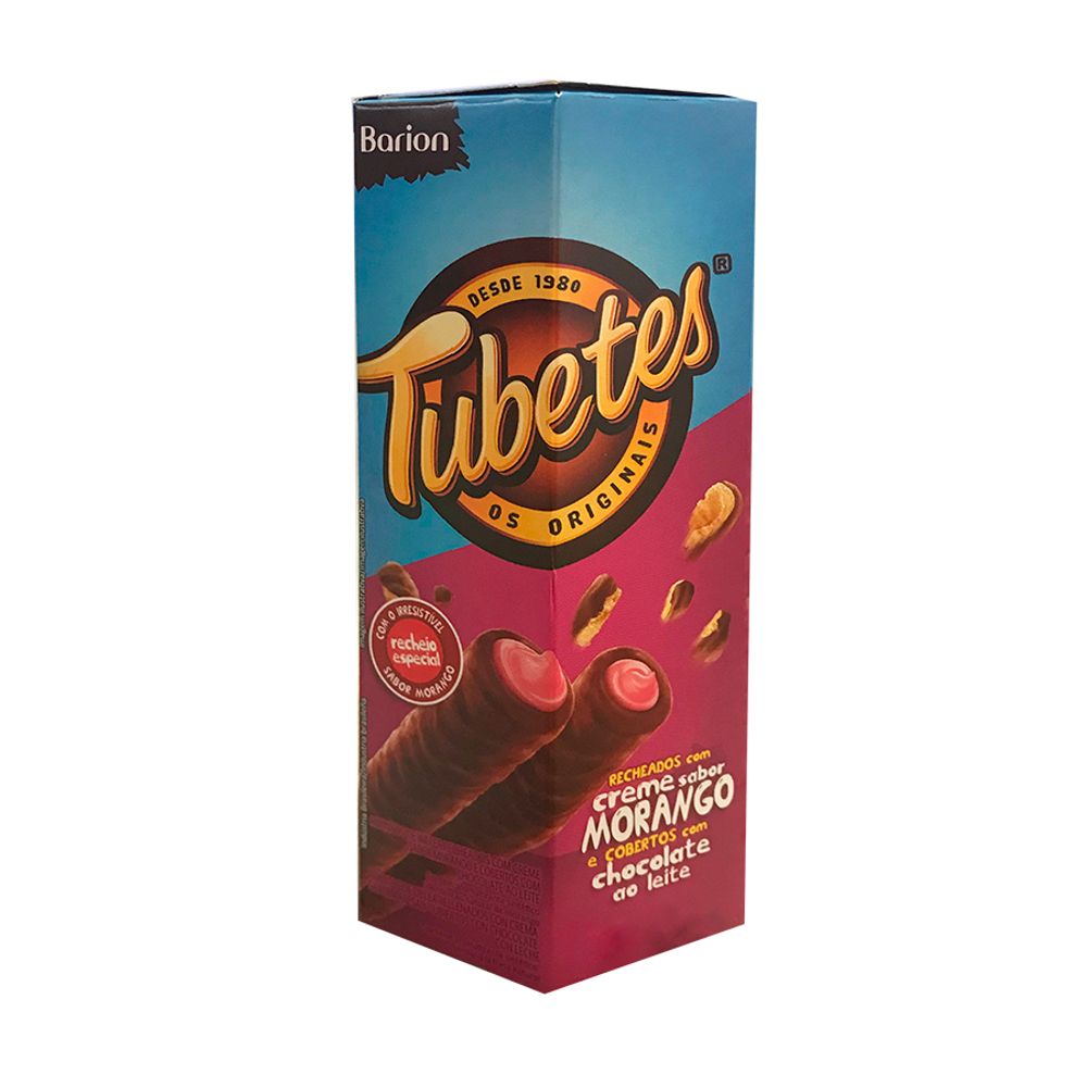 Wafer-Recheado-com-Creme-de-Morango-e-Coberto-com-Chocolate-ao-Leite-Tubetes-50Gr---Barion Wafer-Recheado-com-Creme-de-Morango-e-Coberto-com-Chocolate-ao-Leite-Tubetes-50Gr---Barion