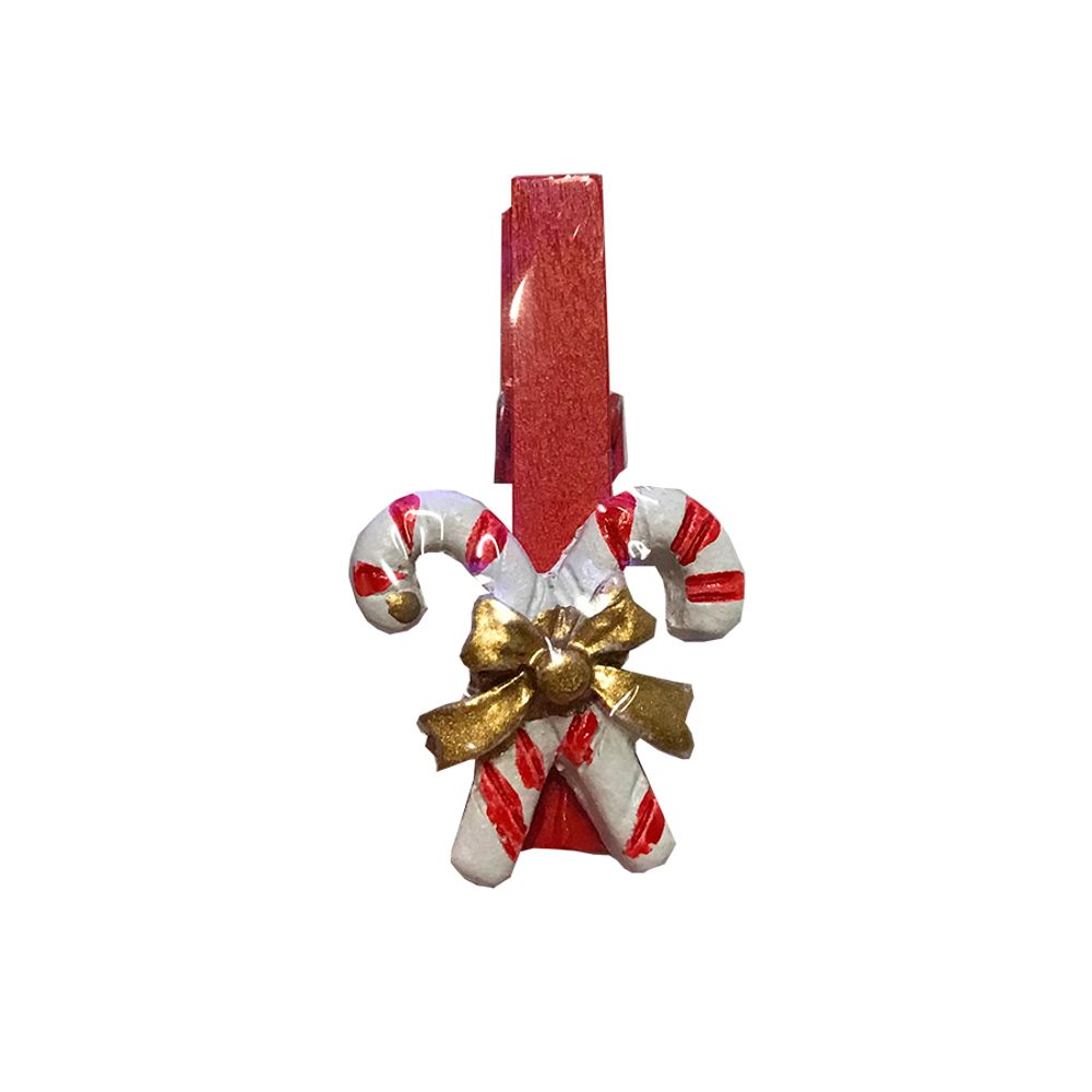 Enfeite-Prendedor-Candy-Cane-Vermelho---Cromus Enfeite-Prendedor-Candy-Cane-Vermelho---Cromus