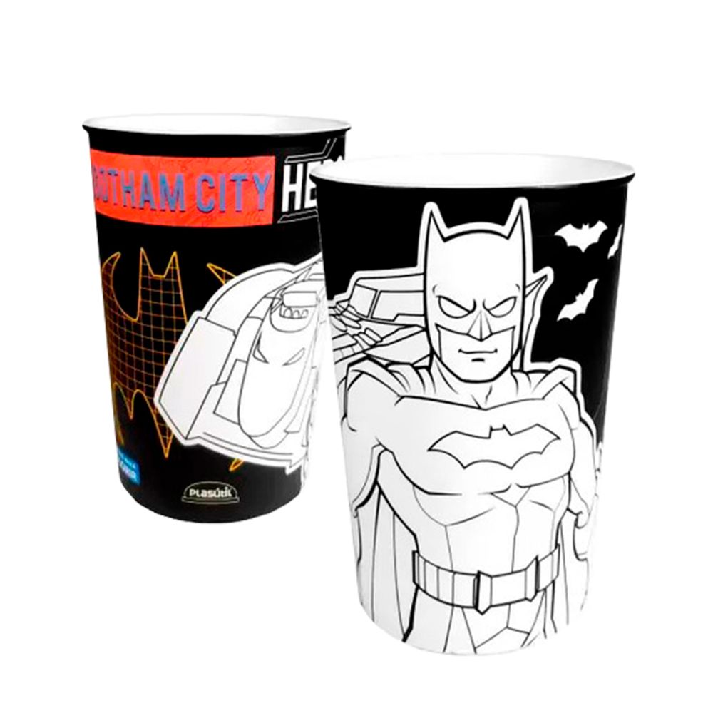 Copo-Plastico-tema-Batman-320Ml---Plasutil Copo-Plastico-tema-Batman-320Ml---Plasutil