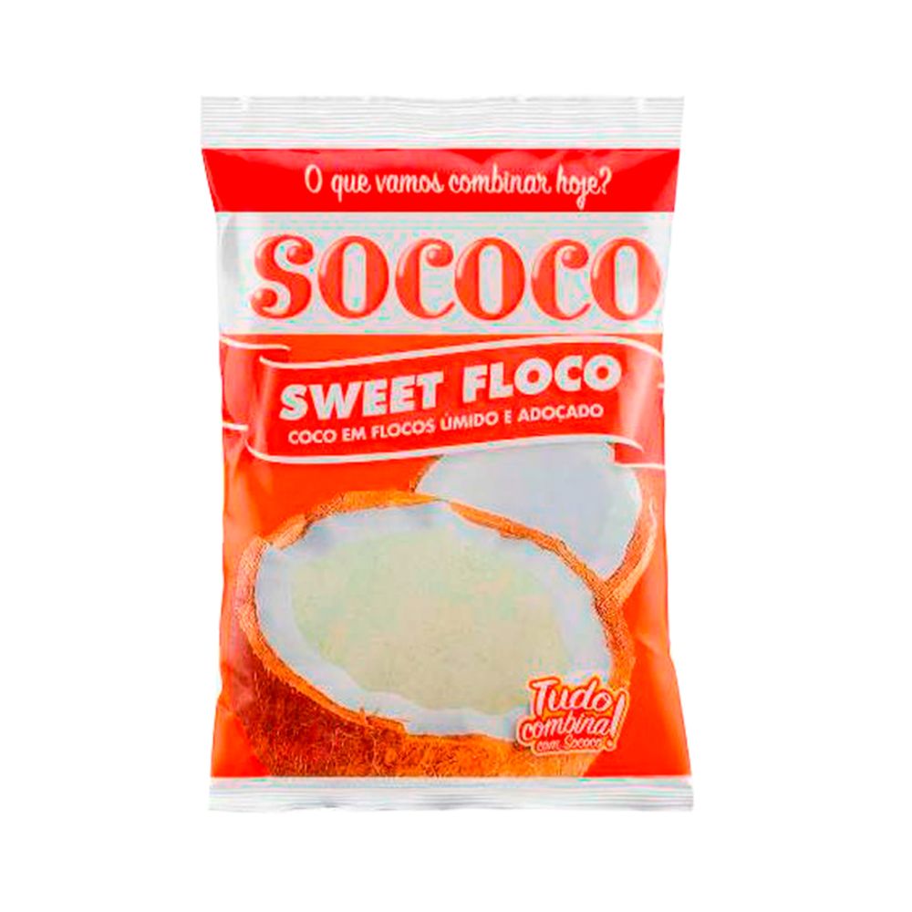 Coco-Ralado-em-Flocos-Umido-e-Adocado-1Kg---Sococo Coco-Ralado-em-Flocos-Umido-e-Adocado-1Kg---Sococo