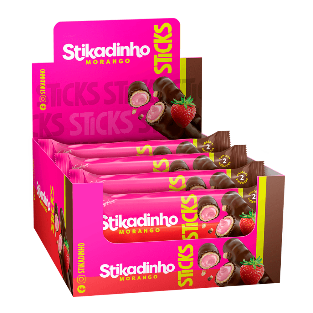 Chocolate-Bibs-Sticks-morango-com-16-unidades---Neugebauer Chocolate-Bibs-Sticks-morango-com-16-unidades---Neugebauer