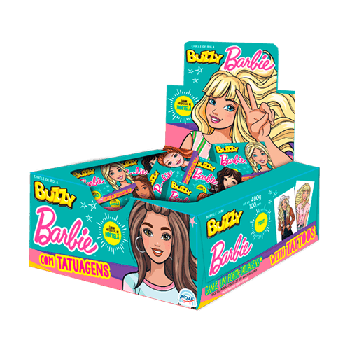 Chicle-Buzzy-Barbie-sabor-Hortela---Pacote-com-100-unidades