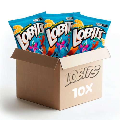 Salgadinho-Lobits-Sabor-Requeijao---Pacote-com-10-unidades-de-40g