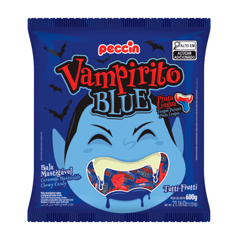 Bala-Vampirito-Blue-Pinta-Lingua-600g---Peccin Bala-Vampirito-Blue-Pinta-Lingua-600g---Peccin