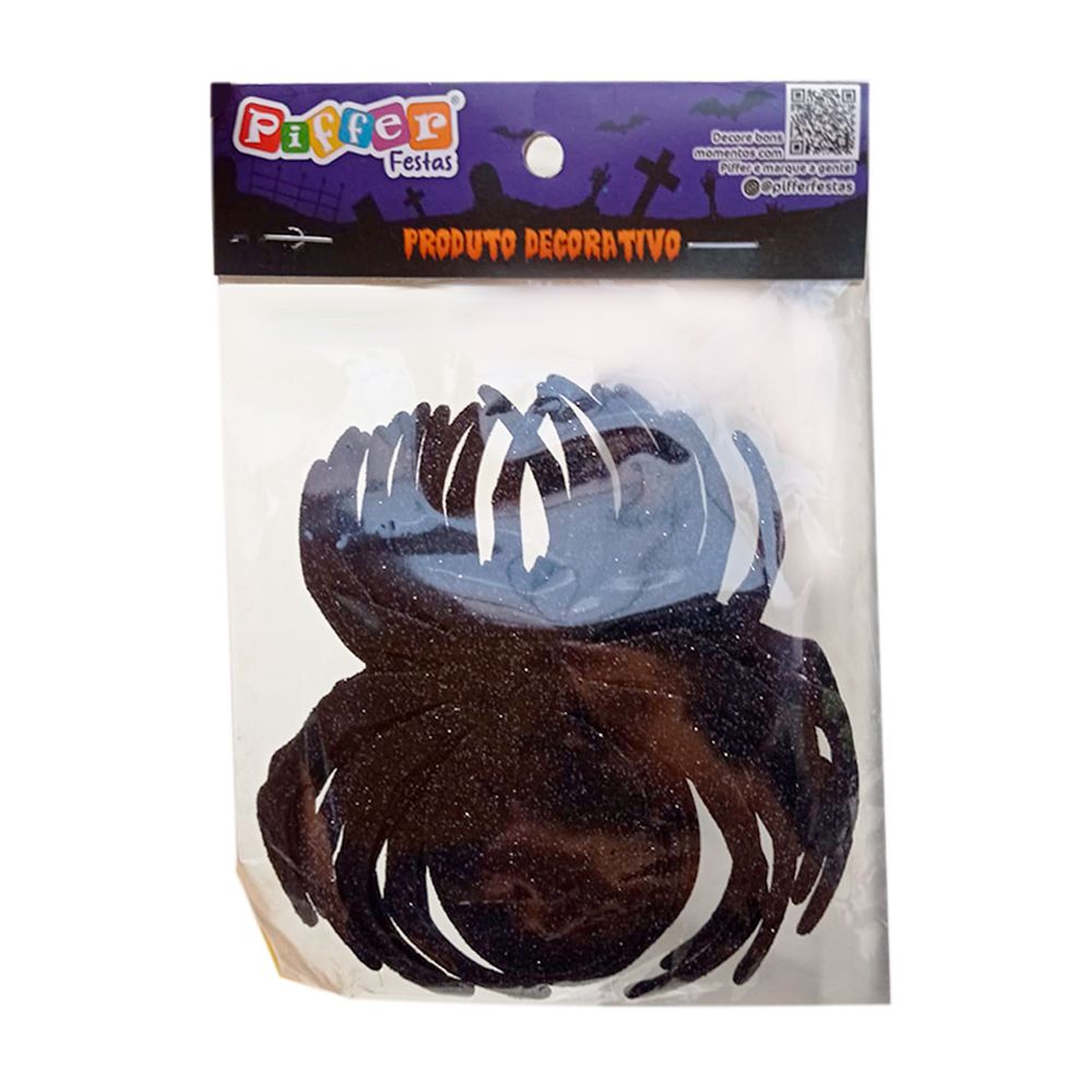 Aplique-Decorativo-Piffer-Halloween-Glitter-Aranha-c-5-unid
