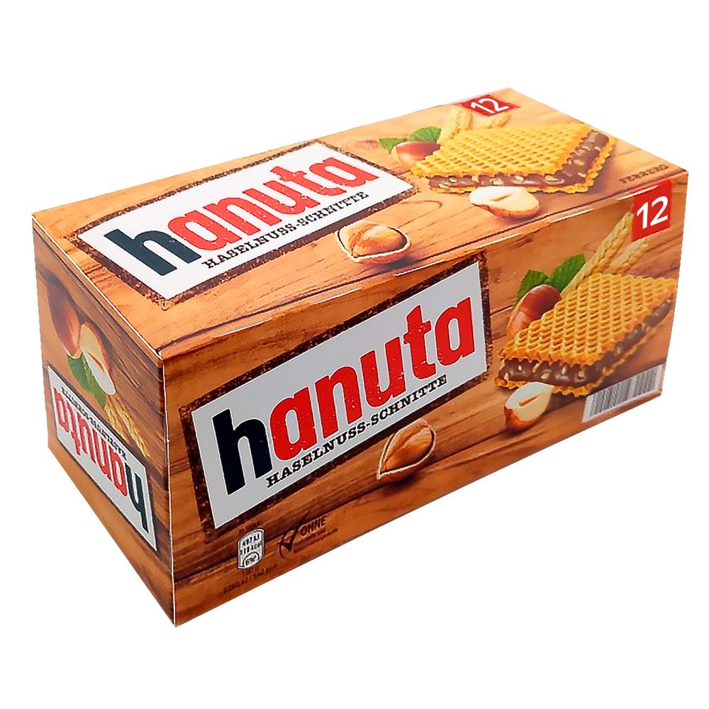 Caixa Wafer recheado Hanuta 12x22gr - Ferrero - supernova