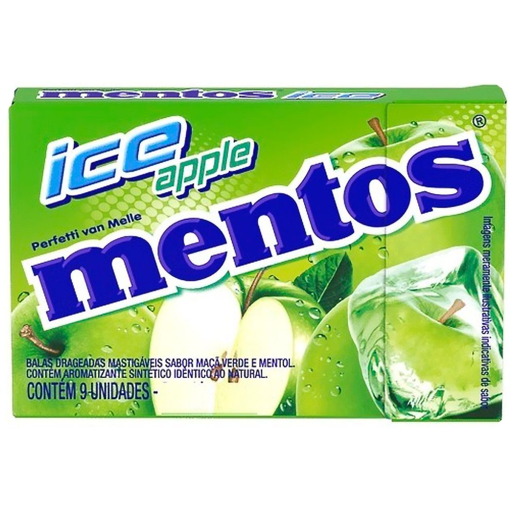 Bala Mentos Slim Ice apple com 12 unidades de 24gr - supernova