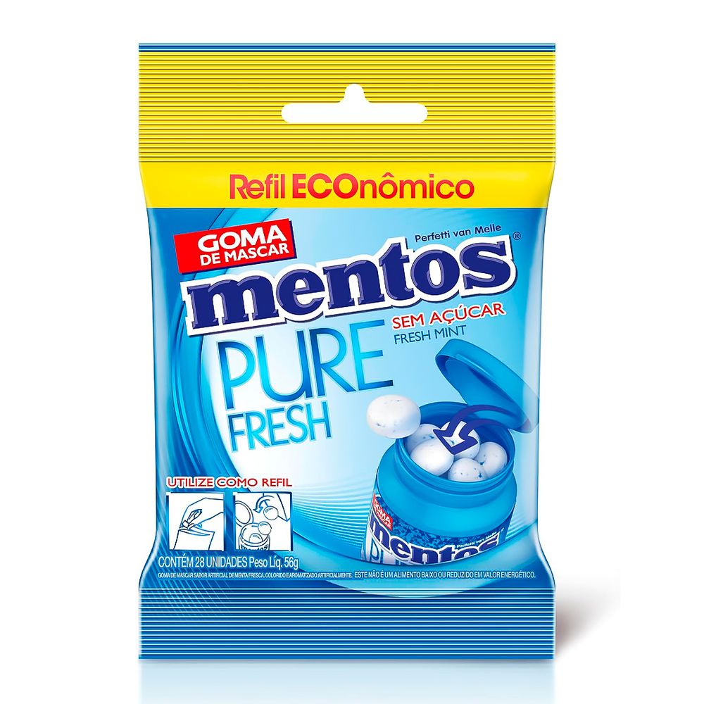 Drops-goma-Mentos-pure-fresh-mint-com-56gr--sache-refil- Drops-goma-Mentos-pure-fresh-mint-com-56gr--sache-refil-