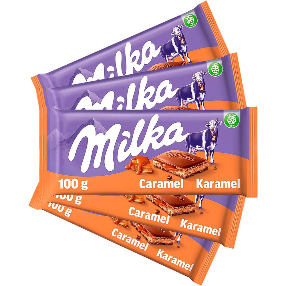 Kit-Chocolate-Milka-caramelo-com-10-unidades-de-100g Kit-Chocolate-Milka-caramelo-com-10-unidades-de-100g