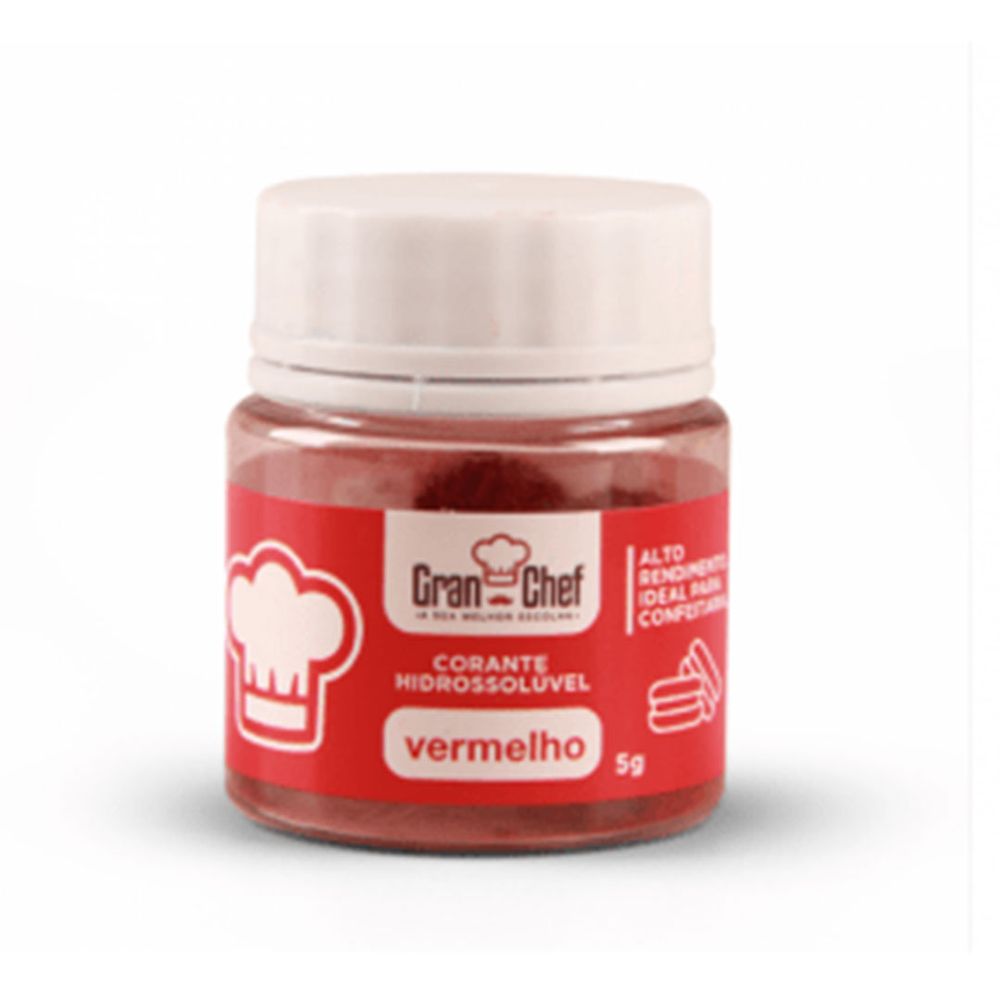 Corante-em-Po-Hidrossoluvel-Cor-Vermelho-5Gr---Gran-Chef Corante-em-Po-Hidrossoluvel-Cor-Vermelho-5Gr---Gran-Chef