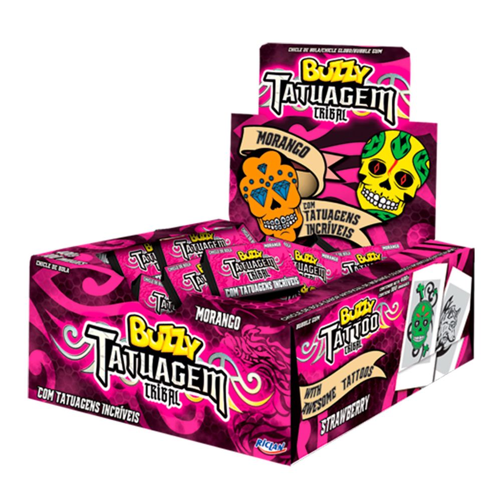 Chiclete-Buzzy-Tribal-Morango-c90-360gr-1- Chiclete-Buzzy-Tribal-Morango-c90-360gr-1-
