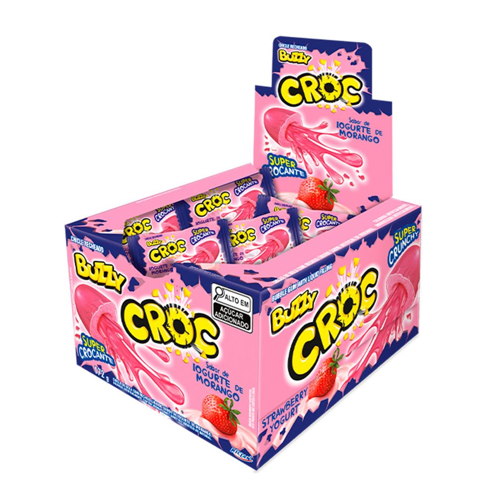 Chiclete-Buzzy-Croc-Iogurte-e-Morango-c40-1- Chiclete-Buzzy-Croc-Iogurte-e-Morango-c40-1-