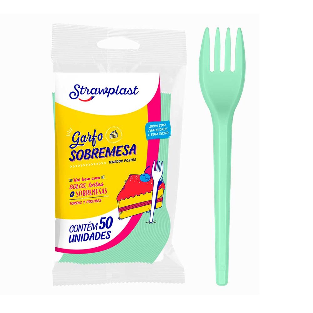 Garfo-Descartavel-Sobremesa-Verde-Candy-c50---Strawplast-3-