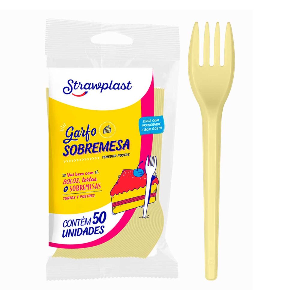 Garfo-Descartavel-Sobremesa-Amarelo-Candy-c50---Strawplast-3-