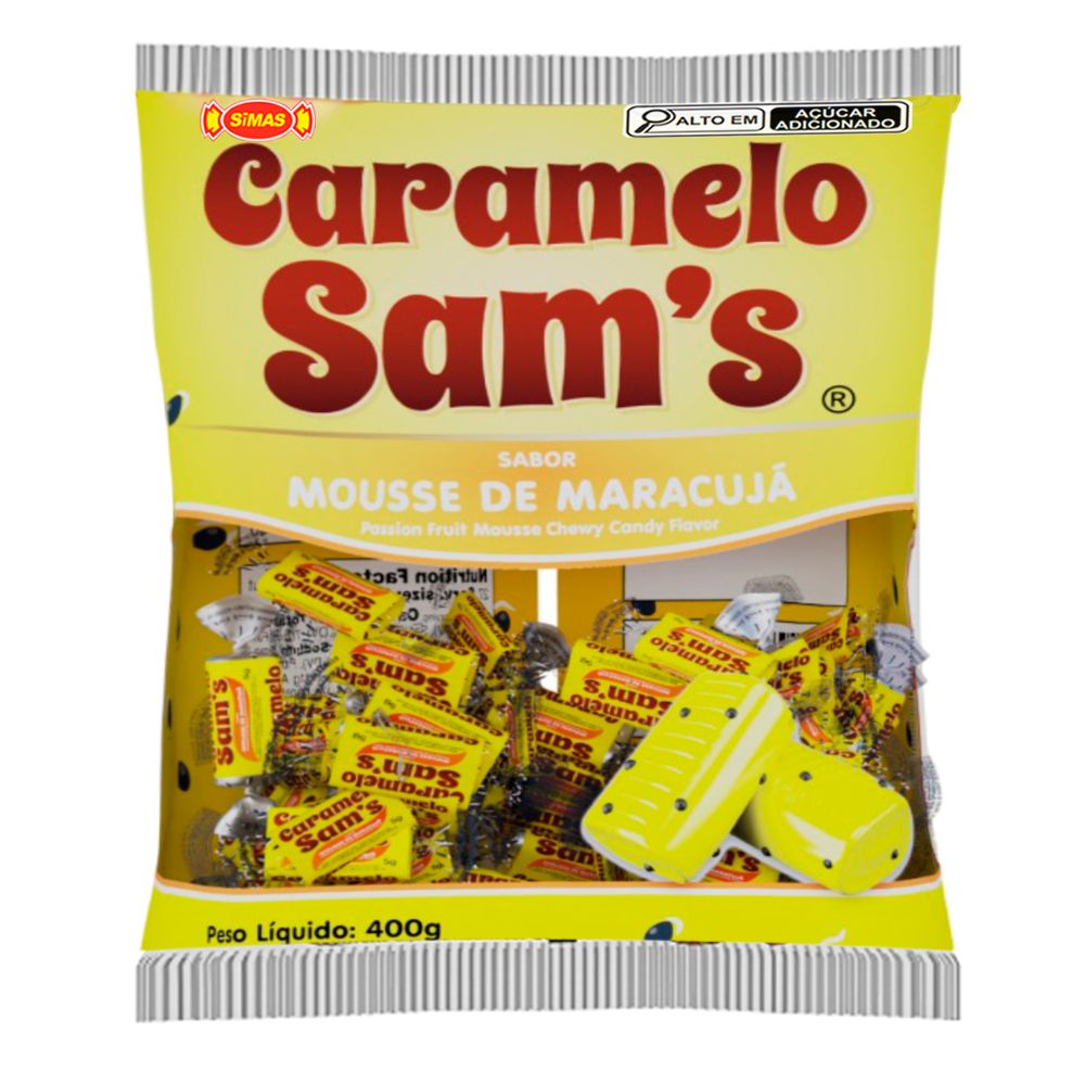 Bala-Mastigavel-Caramelo-Sams-Sabor-Mousse-de-Maracuja-400g---Simas-1- Bala-Mastigavel-Caramelo-Sams-Sabor-Mousse-de-Maracuja-400g---Simas-1-